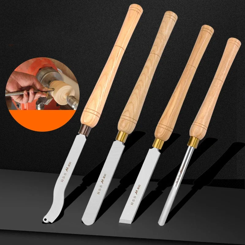 Woodworking HSS Lathe Carving Tool 5pcs 8pcs High Speed Steel Turning Tool Set Quality Wood Handle High Hardnees Lathe  Knife