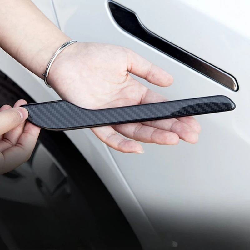 

For Tesla Model 3/Y Carbon Fiber Door Handle Scratch-Proof Strip Wear-Resistant Door Handle Protector Car Accessory ABS Material