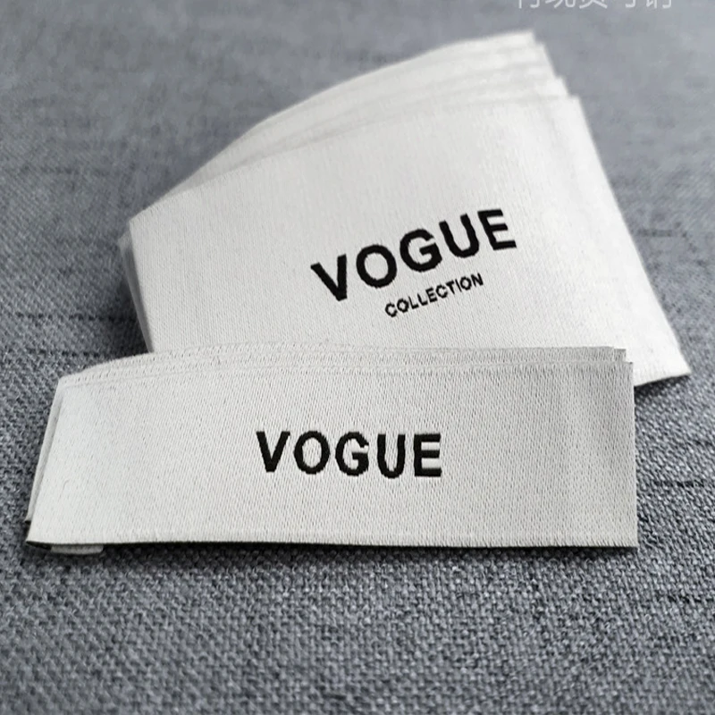 Custom Garment Cotton Labels Washable Polyester Label Customized Cotton Tags Clothing Printed Labels With LOGO