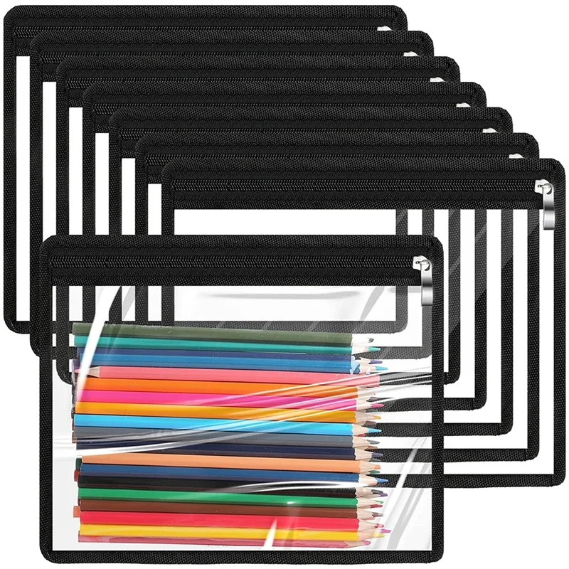 

8 шт., прозрачные сумки на молнии, водонепроницаемые сумки из ПВХ, сумки на молнии, органайзеры для папок, сумки-органайзеры для документов, офисные принадлежности