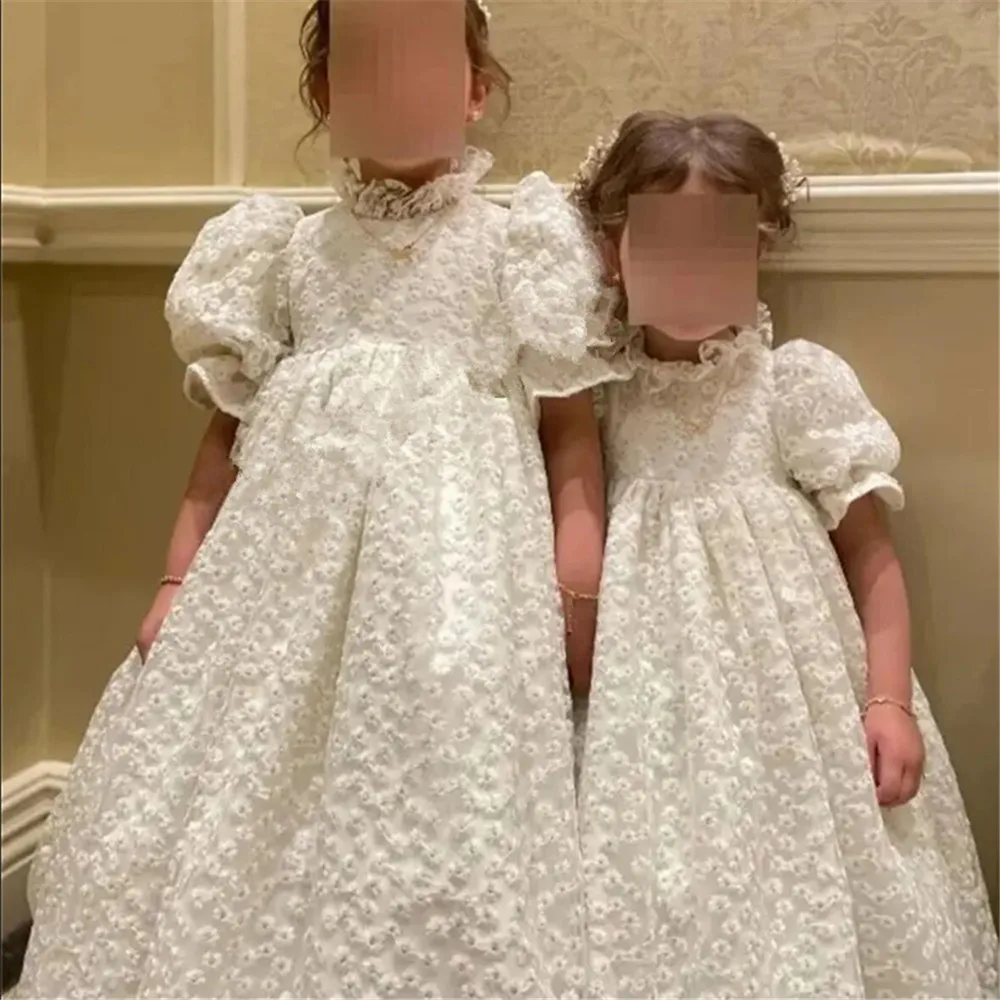 2-14 anni pizzo Tulle fiore ragazze vestono principessa per bambino bambino festa di nozze juniordamigella d'onore Maxi abito da sera