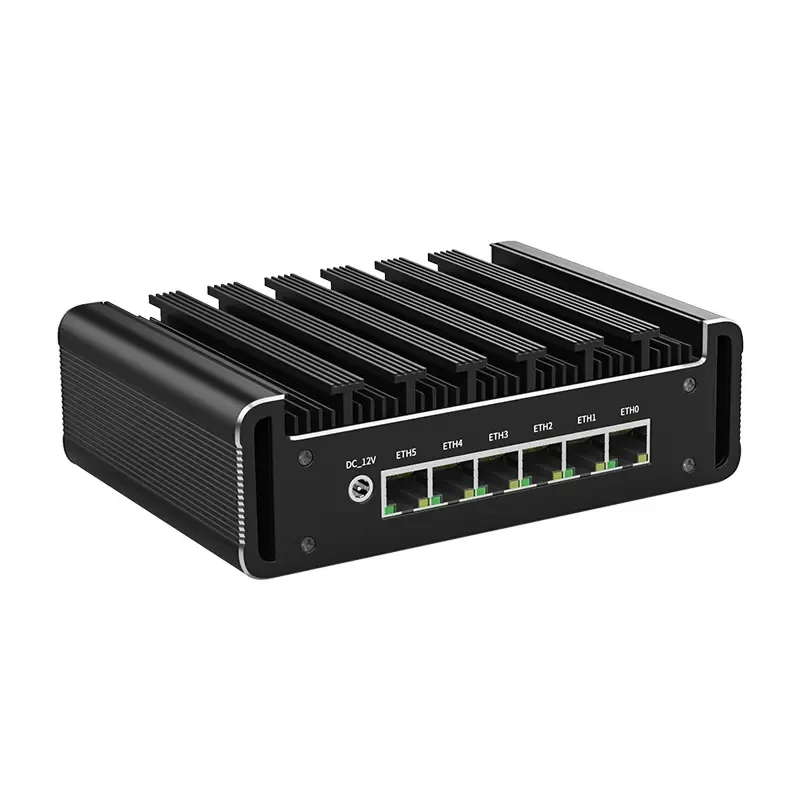 Fanless Firewall Router N150 Mini PC 6*intel i226 2.5G Lan HD DP Pentium Gold 8505U Embedded Box Mini Industrial Computer 4G SIM