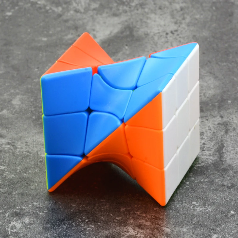 Zcube-cubo mágico de torsión de 3x3 para niños, puzle de colores trenzados, rompecabezas sin pegatinas, cubos de 3x3x3, juguetes educativos