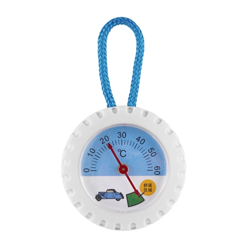 Car Temperature Gauge with Blue Dial Stylish & Functional Dashboard Thermometer Multifunctional Temperature Meter G6KA