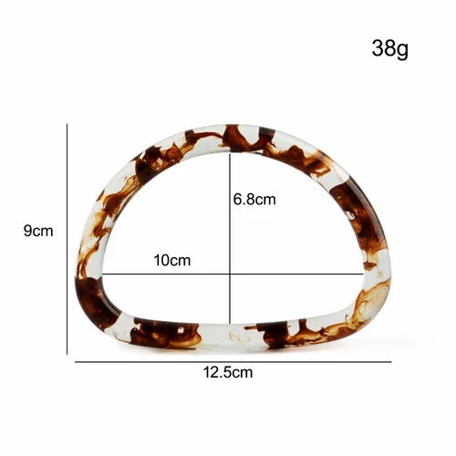 Imagen 2 del producto 2/4/6/10 Uds. Bolso cruzado con asa en forma de D de resina ámbar a la moda, bolso trenzado, mango semicircular, accesorios de artesanía DIY