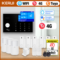 KERUI G34 4G+WiFi Smart Life Home Alarm System Burglar Alarms with Motion Detector Door Sensor 433mhz Wireless Security System