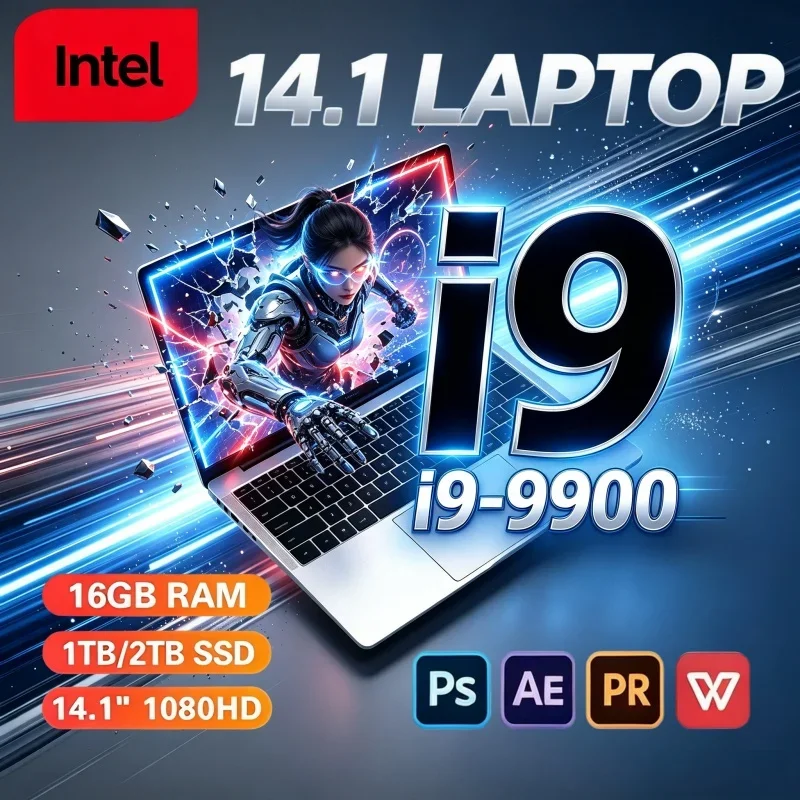 2026 Popular Choice 14.1 Inch FHD IPS Notebook i9-9900 120Hz Backlit KB 16/32GB RAM 2TB SSD Win11 Home Office Laptop