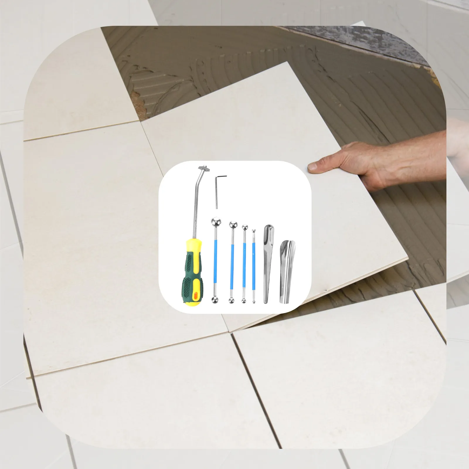 

Набор из 9 инструментов для затирки швов, стальные двусторонние инструменты для затирки плитки в ванной и на кухне, для легкой затирки и финишной обработки, для строительных работ