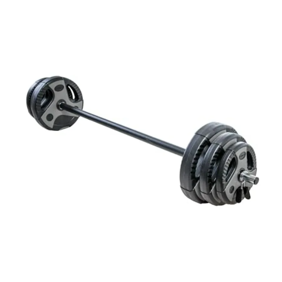 

43 LB Barbell Weight Set for Home Gym with 55” padded Bar, Adjustable Weights for Exercise, Lifting and to Build Muscle