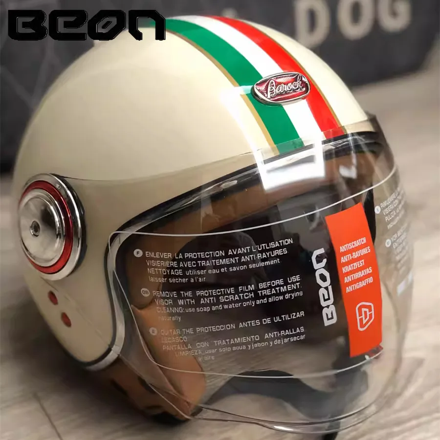 

BEON Motorcycle Retro Helmet Unisex Electric Vehicle Half Helmet 3C Cascos Para Moto Motorbike Helmet 헬멧