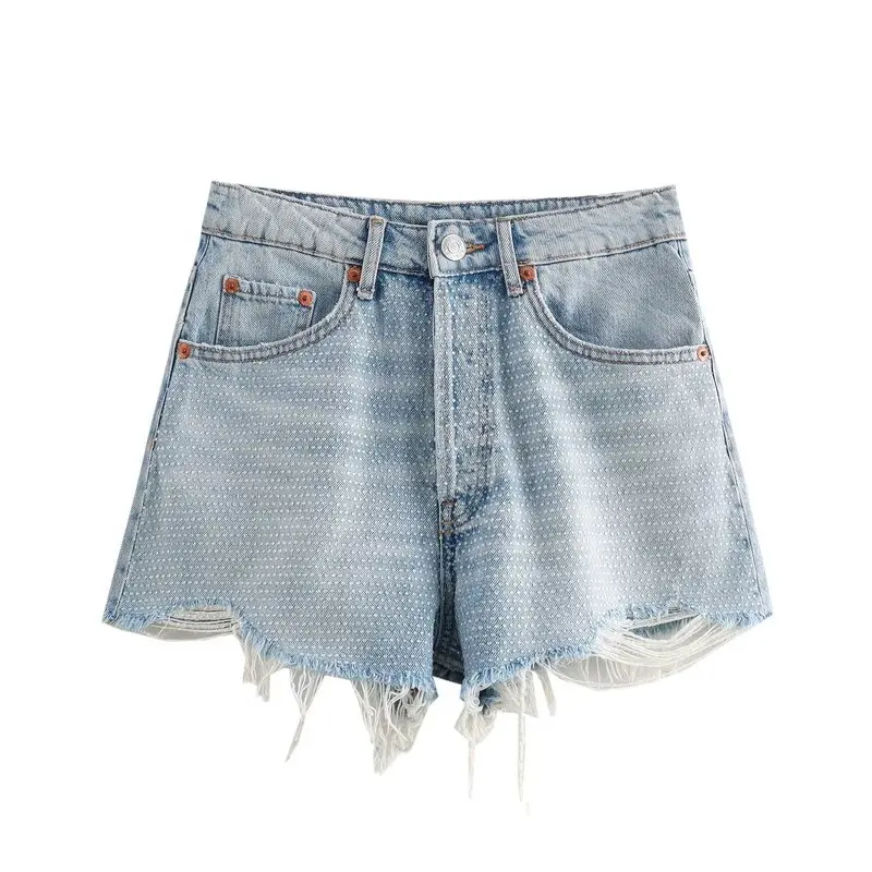 

Fall 2024 Women's Mid-Waist Design Versatile Slimming Denim orts New Arrival Faionable Casual High Waist ort Pants