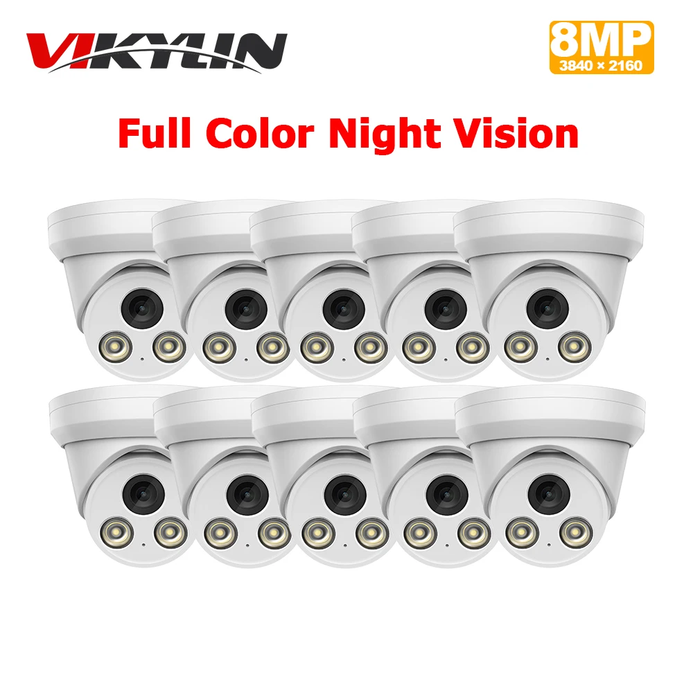 

Vikylin 5/8MP Full Color Turret IP Camera with MIC Human Vehicle Detection Onvif IP66 Outdoor Video Surveillance Security Camera