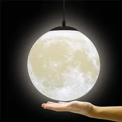 Nordic Ceiling Chandelire 3D Printing Moon Light Children's Room Bedroom Kitchen Pendant Lamp Indoor Decor Planet Small Chandeli