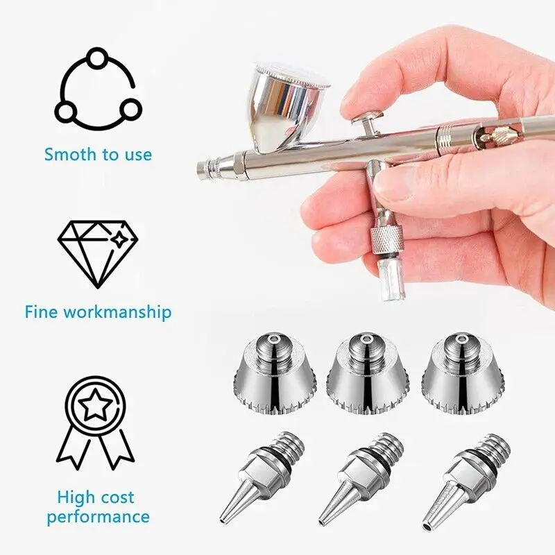 

Airbrush Needles H2e7 Airbrush Cle Airbrush Nozzle Cap 21pcs For Nail Artists Art Enthusiasts Model Builders