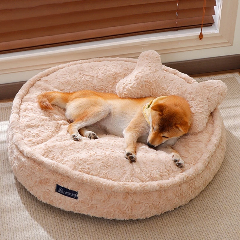 

Round Pet Bed Winter Warm Medium Dog House Puppy Sofa for Large Dog Soft Cat Sleeping Mat Pet Nest Cushion 40-80cm