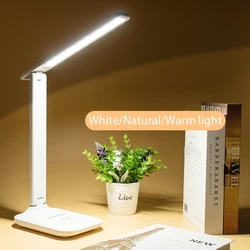 6000K USB Rechargeable Table Lamp With Battery Stepless Dimming Powerful Desk Lamp Foldable Eye Protection Reading For Students