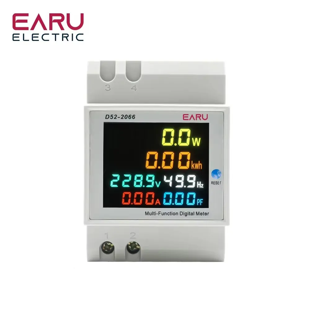 AC 40-300V 250-450V 100A Voltmeter Ammrter Wottmeter Electronic Energy Meter Electric Power Monitor Digital Din Rail Meter