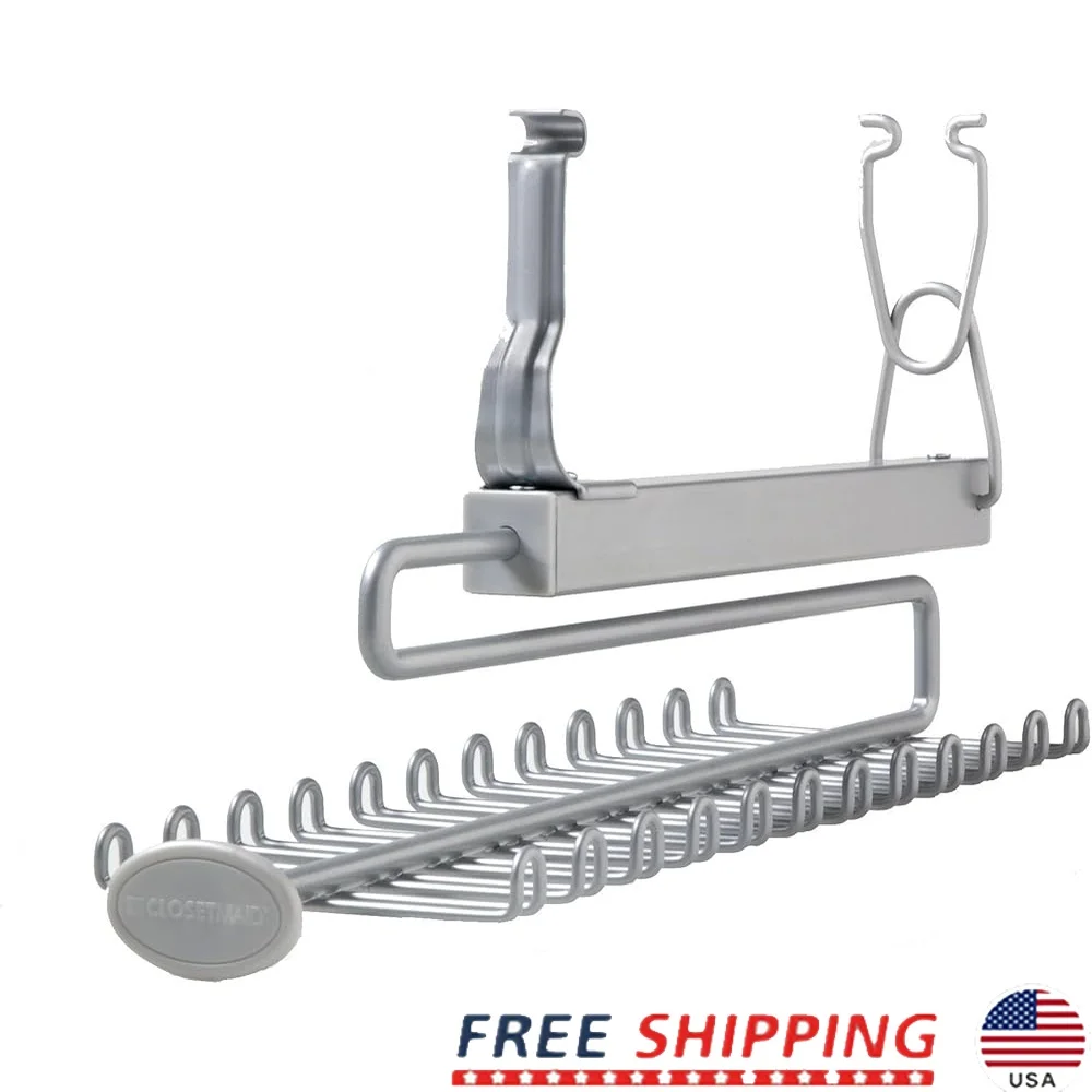 

Раздвижная вешалка для ремней, органайзер, проволочные стеллажи, прочная сталь с эпоксидным покрытием, легкий доступ для хранения шарфов, ремни, завязки 15,5x4,5x7 дюймов