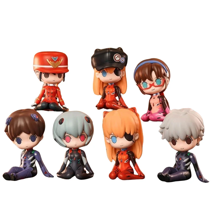 NEON GENESIS EVANGELION anime peripherals Q version high-value Asuka Langley Soryu row sitting figure DIY desktop ornament gifts