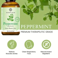 Peppermint Essential Oil 100% Pure and Natural Premium Therapeutic Grade with Premium Glass Dropper