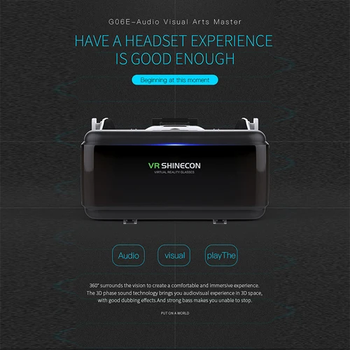 Imagen 2 del producto Casco VR Shinecon, gafas 3D, realidad Virtual aumentada para iPhone, Android, Smartphone, gafas para teléfono inteligente, juego Viar móvil