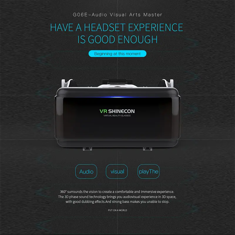VR Shinecon خوذة الواقع الافتراضي ، نظارات الواقع الافتراضي لفون ، الهاتف الذكي أندرويد ، نظارات الهاتف الذكي ، نظارات الهاتف الذكي ، لعبة Viar المتنقلة - 2