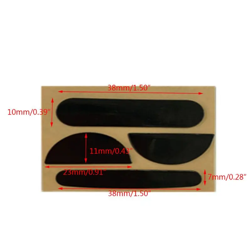 2 Packs Mouse Feet Replacement Mouse Skate Pads Rounded Curved Edges for MX 2S/3 Gaming Mouse