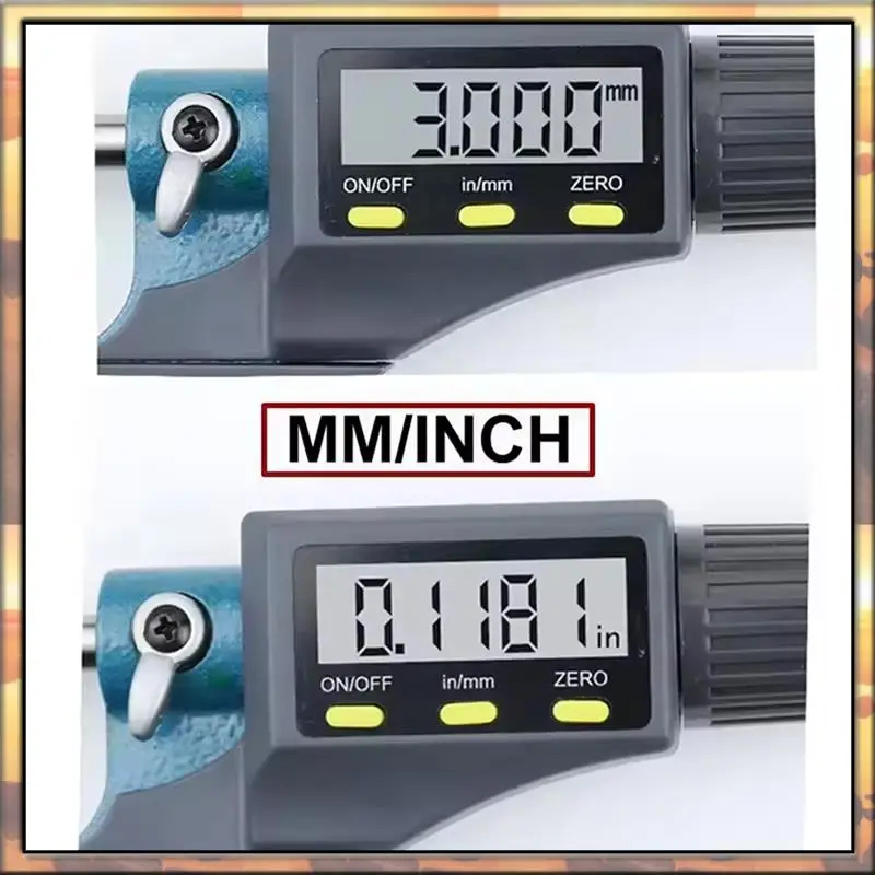 AS59 0.001Mm Mikrometer OD Elektronik 0-25Mm Mikrometer Digital Alat Ukur Ujung Karbida Mikrometer Pengukur Kaliper