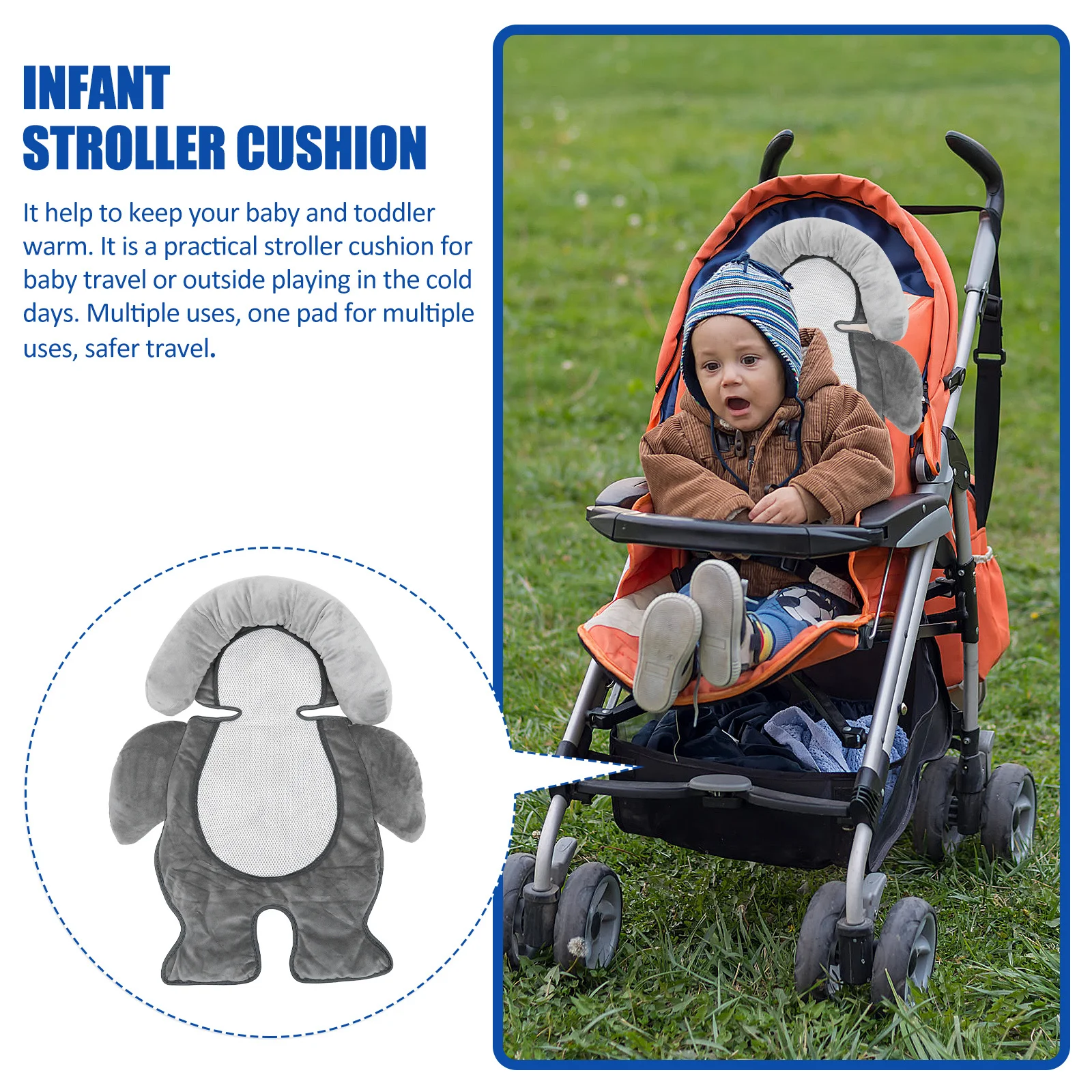 Baby Infant Stroller Cushion Prams Pad Cartoon Design Soft Warm Seat Liner for Stroller Chair Dining Baby Sleeping Cushion