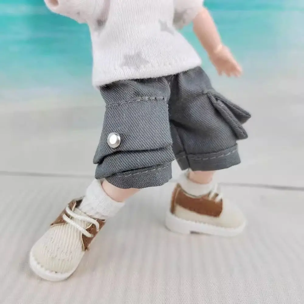 موضة السراويل الملابس 10 ألوان اليدوية شورت جينز وتتسابق لباس غير رسمي جيب السراويل ل 1/11 OB11/لدمى 1/12 BJD