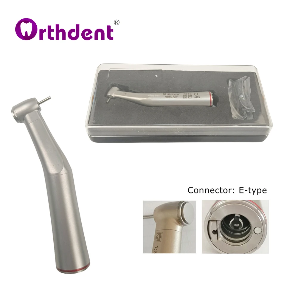 1:5 Push Button Dental Increasing High Speed Contra Angle Handpiece Inner Water Spray Red Ring X95/X95L Dentistry Equipments