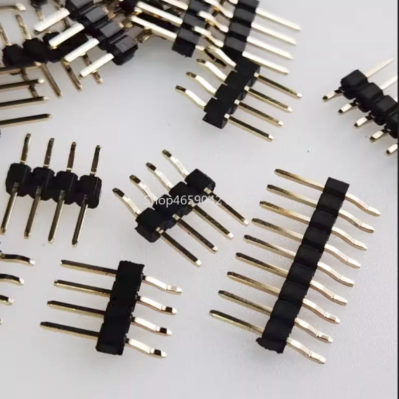 10pcs 2.54mm Spacing Single Row Pin Horizontal SMT Patch Bending Gold Plated Socket 4P 5P 6P 8P 10P 20P 30P 40p