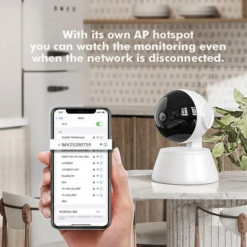 Imagen 2 del producto Cámara de vigilancia Wifi de 8MP, Monitor inalámbrico de seguridad para bebés y mascotas, seguimiento humano AI, cámara de vídeo interior HD de visión nocturna a todo Color