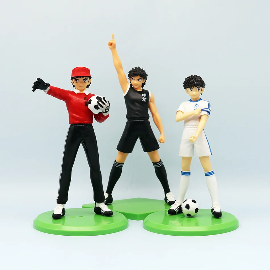 NEW 21cm Captain Tsubasa Anime Figure Ozora Tsubasa Action Figures Hyuuga Kojirou Wakabayashi Genzou Collection Model Toys