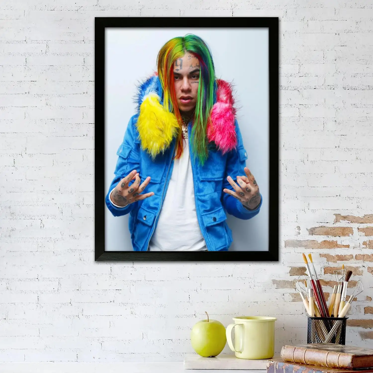 Tekashi 6ix9ine Canvas Art Poster and Wall Art, Picture Print, Modern Family, Bedroom Decor, Posters,Decorative painting