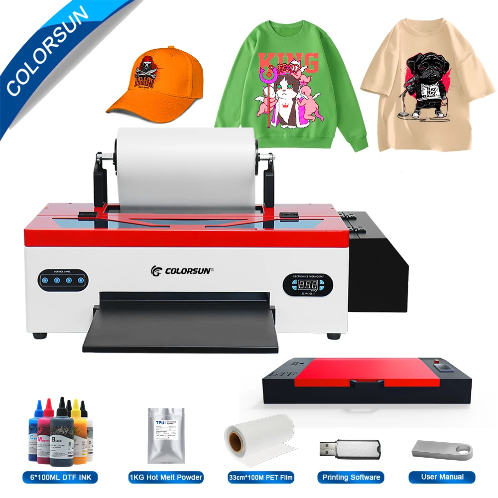 

Colorsun A3 DTF Printer L1800 DTF impresora Direct to Film T-shirt Printing Machine A3 DTF Printer For T-Shirt Hoodies Jeans