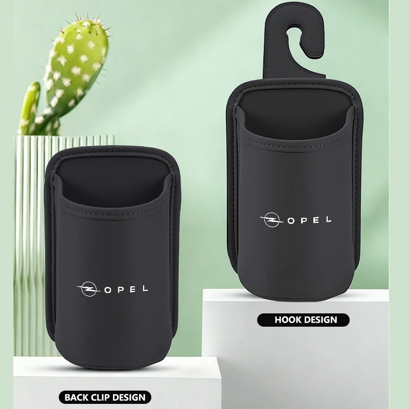 Leather Car Door Water Cup Holder Hang Drink Storage Box For Opel OPC Astra J H G K Insignia Corsa D B E Mokka Vectra B view 2