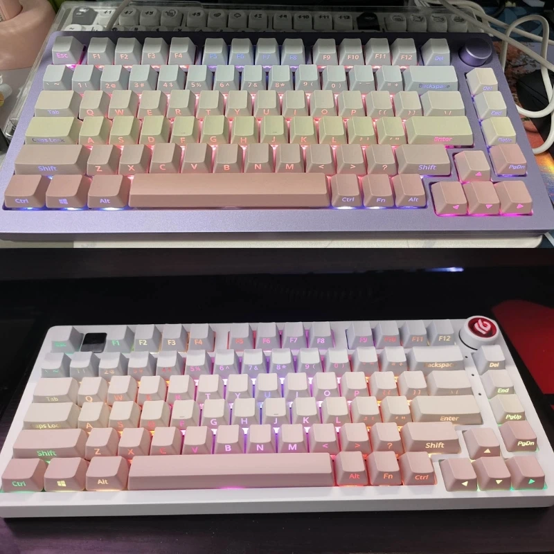 

121 Keys Double Shot ABS Keycaps OEM Profile Gradient Backlit Keycaps Set Dropship