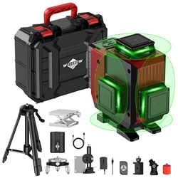 Lfine Nivel Laser 16 Lines Professional Laser Level Horizontal Vertical Green Laser Automatic 360°Self-Leveling Level Laser Tool