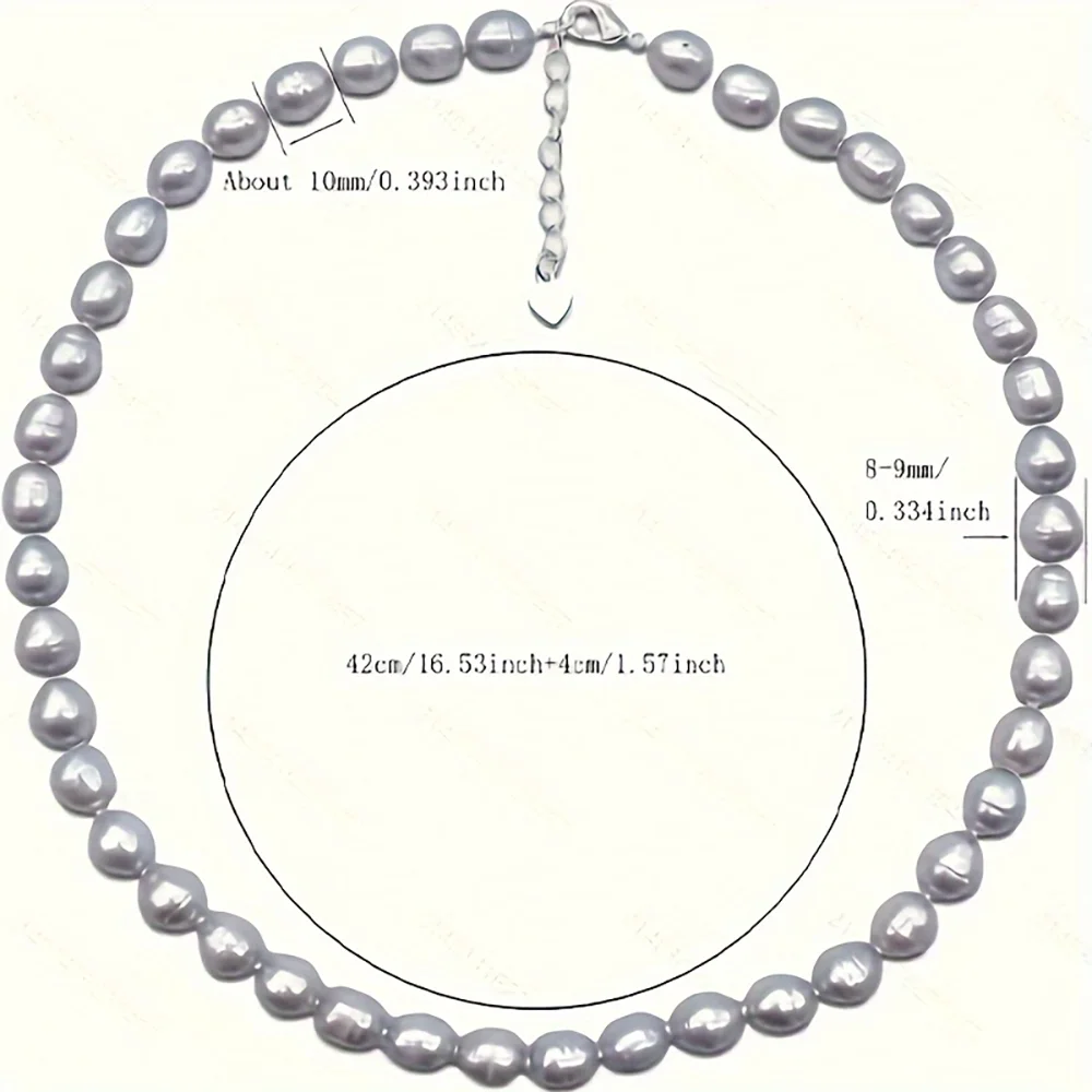 8-9mm White Natural Freshwater Pearl Necklace 925 Sterling Silver clasp for Women Girls Elegant Fine Jewelry Gifts Ships from US