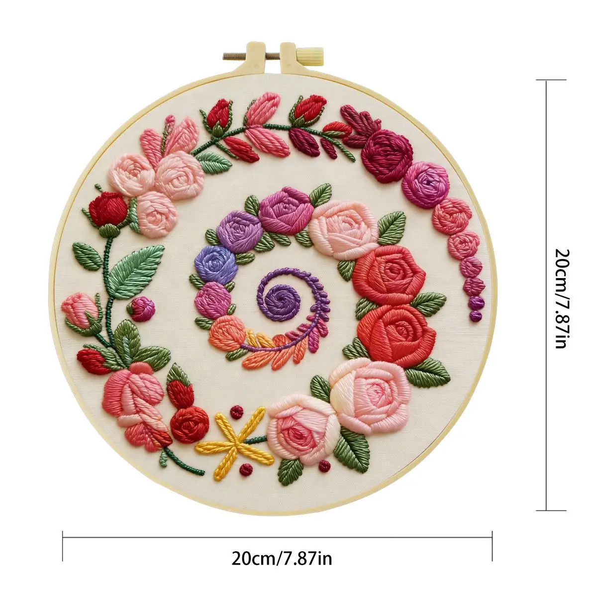 1 Stück 20X20CM/15X15CM 7,87/6,3 Zoll Blumen-Stickerei-Starter-Kit DIY-Kit DIY-Stickerei-Set Handarbeiten Heimdekoration Malerei – Detail 4