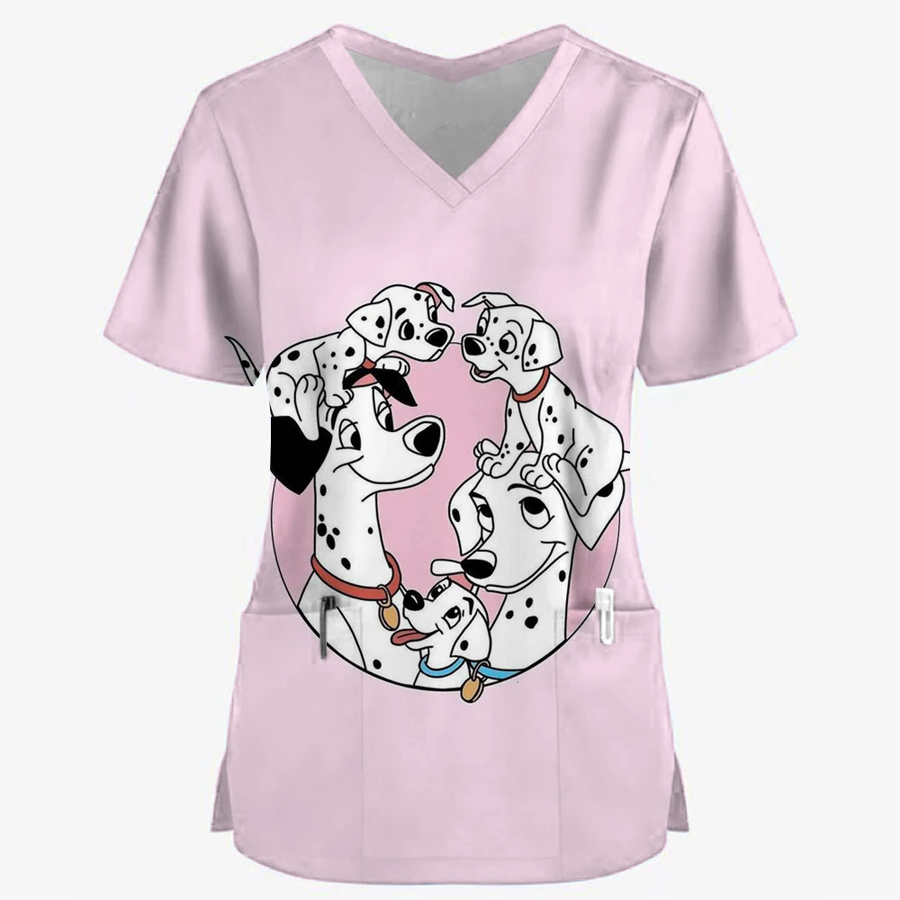 Apotheker Tandarts Veterinaire Verpleegkundige Tops Disney 101 Dalmatians Schoonheid Scrub Kleding Spa Verpleegster Puur Medisch Laboratorium Medisch Uniform