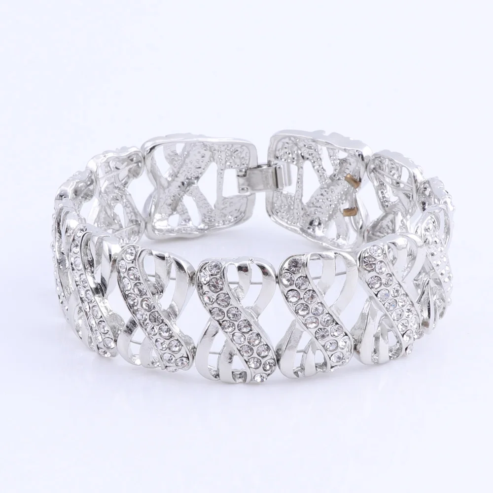 Indian Dubai Wedding Jewelry Sets For Brides Vintage African Costume Jewerly Set Silver Color Nigerian Women Jewelry Set
