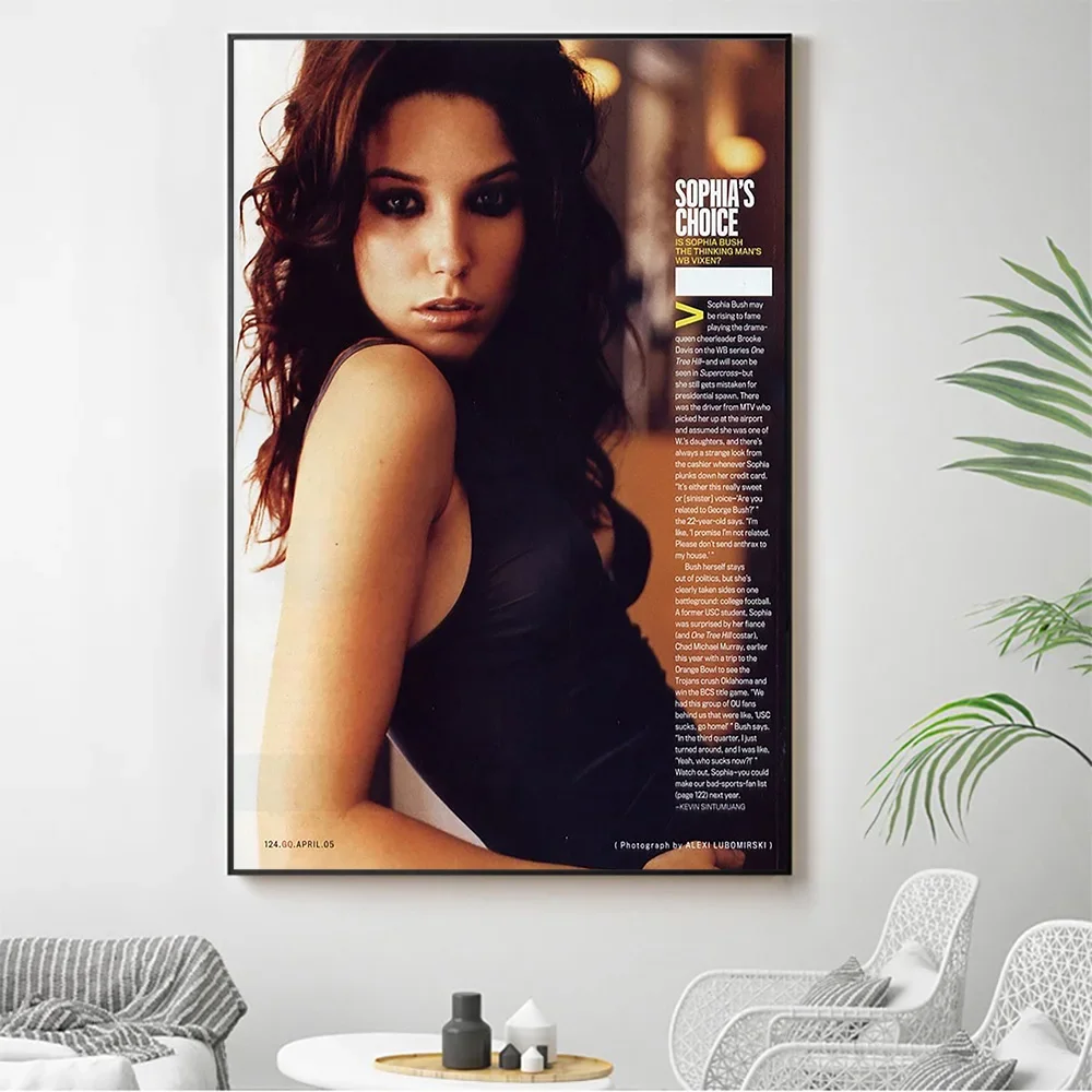 Silk Cloth Wall Poster Sophia Bush Sexy Model Star Art Home Decoration Gift