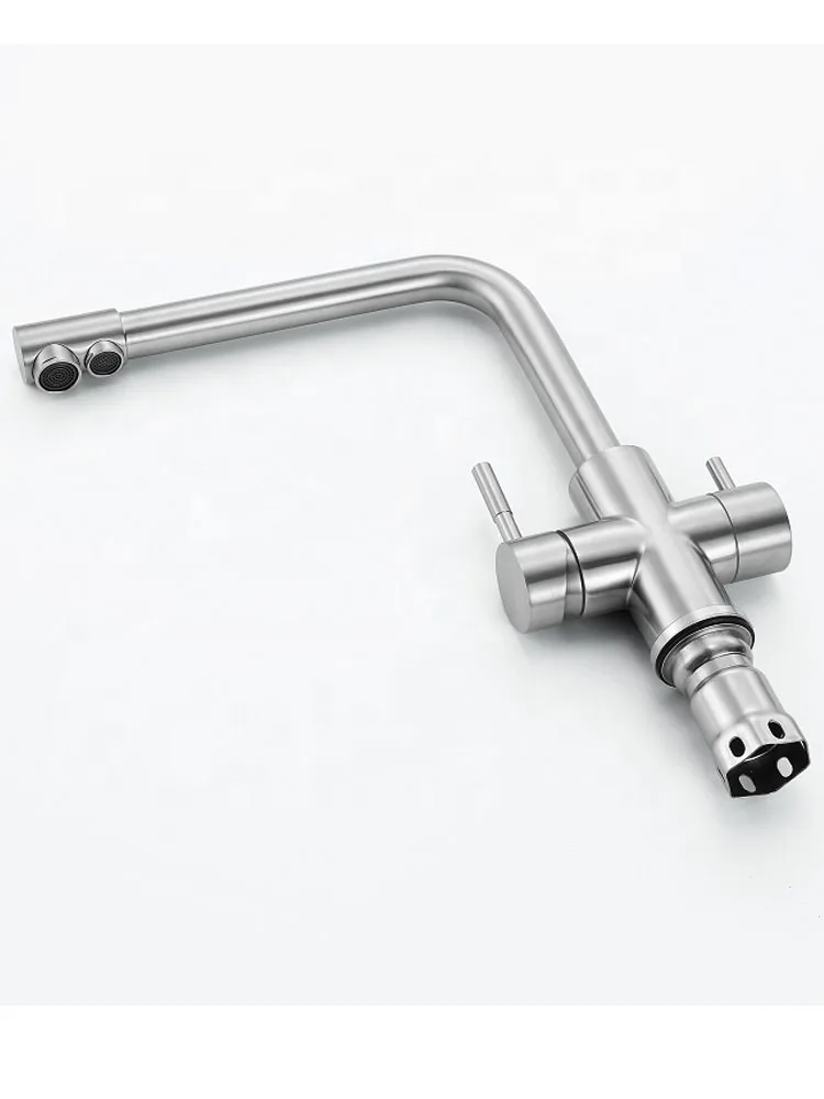 TIFILOJIA 3-in-1 Kitchen Faucet with Cold And Hot Water Purification 304 Stainless Steel Three-in-One Combination for Kitchen