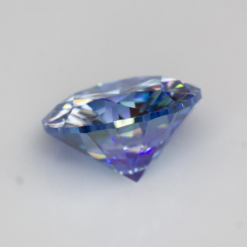 Klein Blue Round Cut Moissanite Stones with GRA Certificate 0.5-5.0ct Pass Diamond Tester