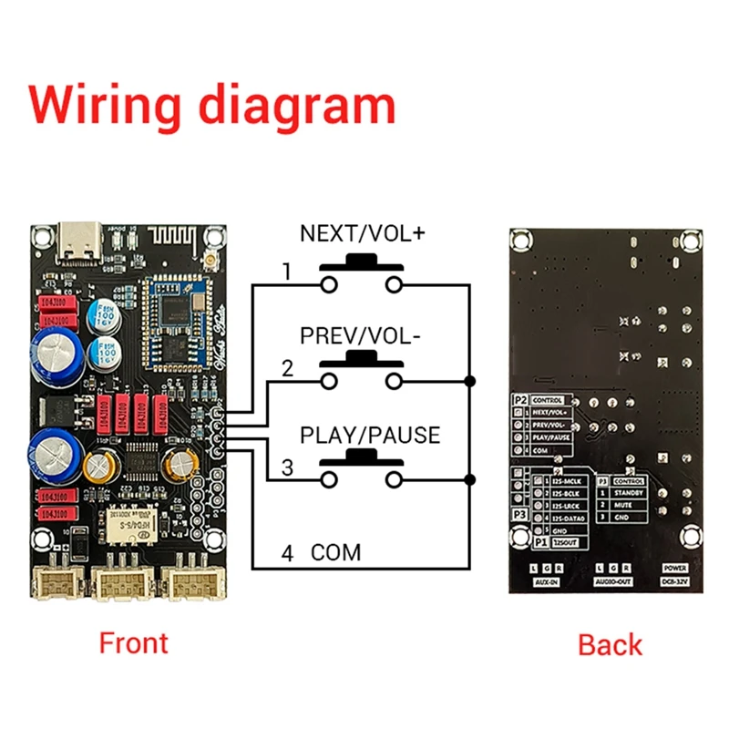 ZK-QCC Qualcomm Bluetooth 5.1 Lossless Decoding Board, APTX e LDAC Audio Decoder Board