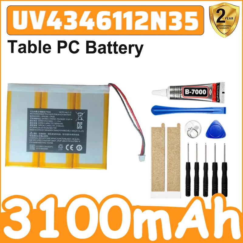 Durable UV4346112N35 11.1V 3100mAh Table PC Battery