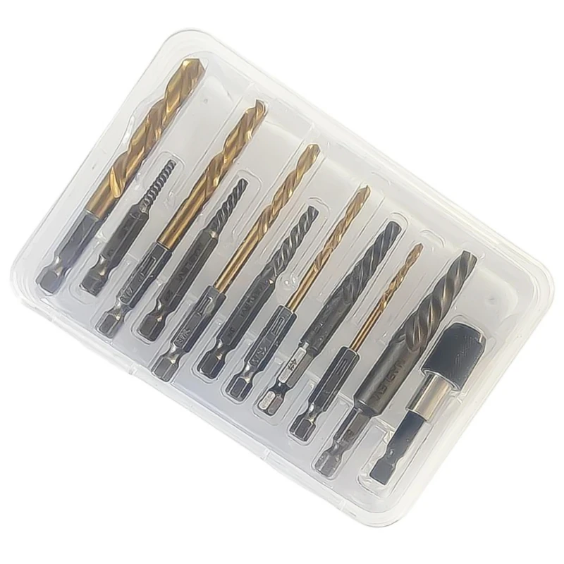 Screw Extractor and Twist Drill Bit Set Easy Out Screw Extractor for Remove Damaged Screws Reverse Drill Bit Extractor