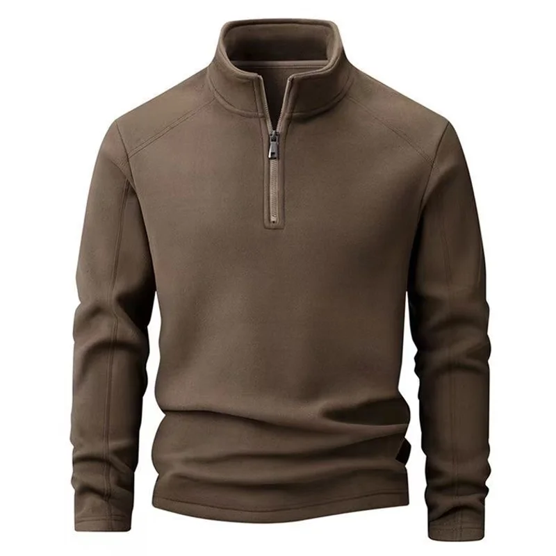 Men Winter Autumn Fleece Jacket Standard Collar Cargo Casual Polar Fleece Pullover Camping Hiking Climbing Weatershirt